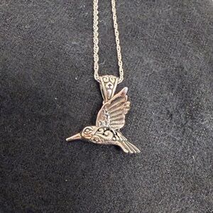 Annika Witt sterling silver necklace hummingbird pendant